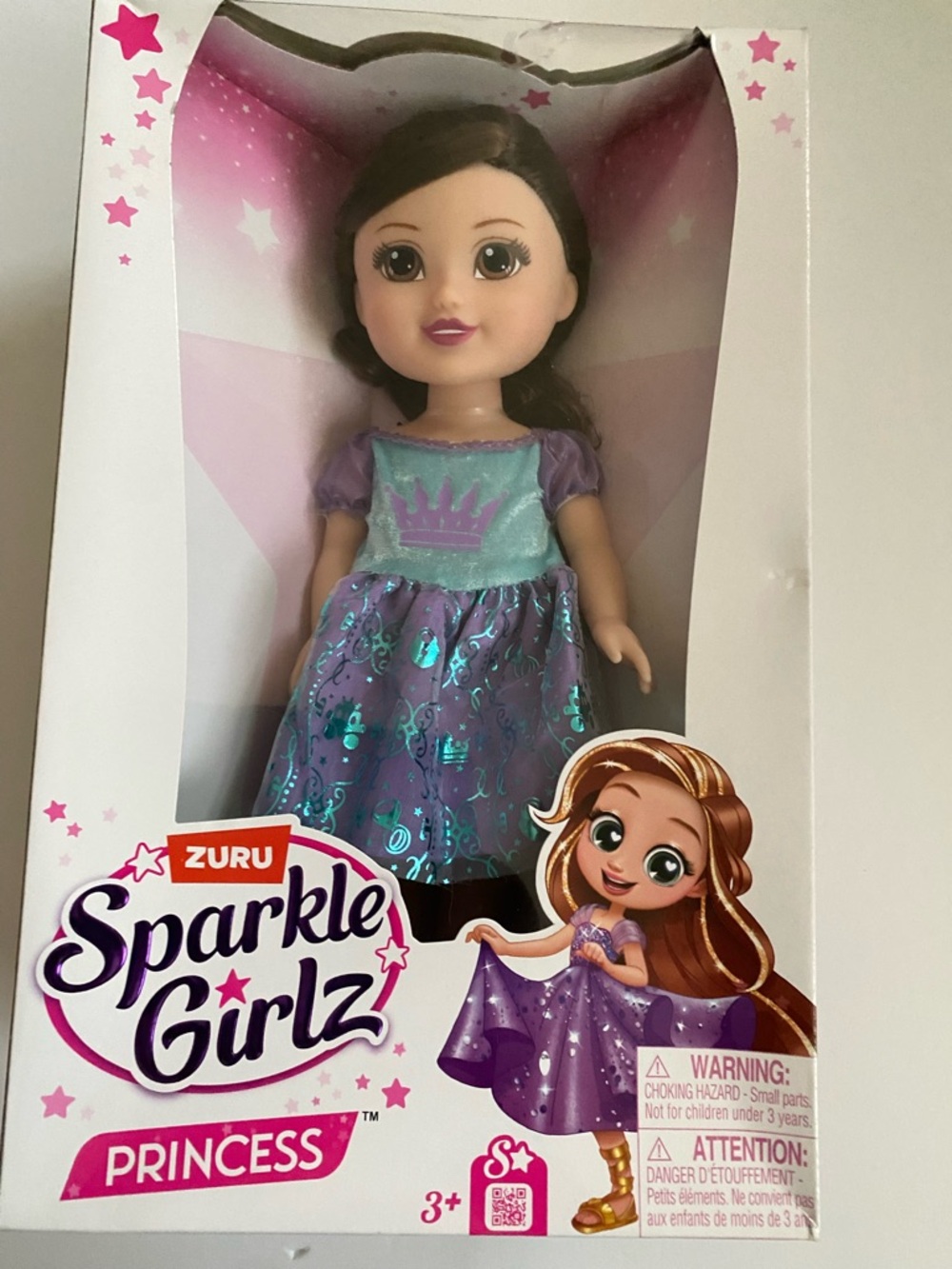 Sparkle Girlz Princess Doll in Purple and Teal Dress